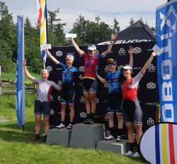 Brenna (middle) and Holly (right) on the podium. Photo by PCC.